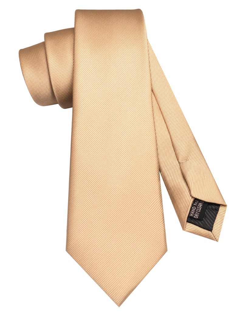 JEMYGINS Gold Formal Necktie and Pocket Square, Hankerchief and Tie Bar Clip Sets for Men - Image 3